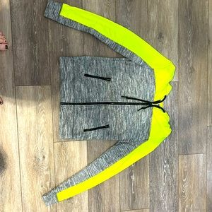 Highlighter green, black and white Pink by Victoria Secret zip up hoodie.